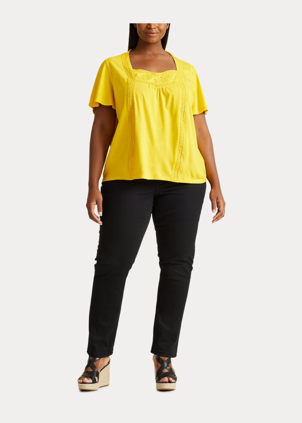 Women's Ralph Lauren Jersey Flutter-Sleeve Tops | 581067YVL